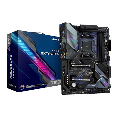 ASRock B550 Extreme4 AM4 ATX Motherboard (AMD Socket AM4/3rd Gen Ryzen Series CPU/Max 128GB DDR4 4733MHz Memory)