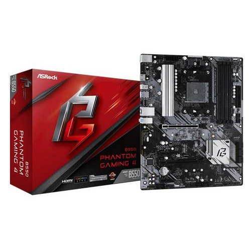 ASRock B550 Phantom Gaming 4 Motherboard (AMD Socket AM4/3rd Gen Ryzen Series CPU/Max 128GB DDR4 4733MHz Memory)