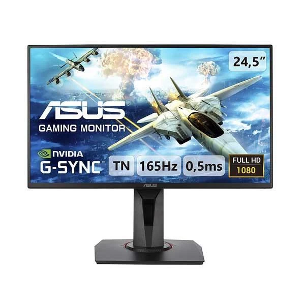 ASUS - Vg258Qr, 24.5-Inch (62.23 cm) Full Hd 1920 x 1080 Pixels, Nvidia G-Sync Compatible Esports Gaming LCD Monitor, 0.5Ms, Up to 165 Hz, Dp, Hdmi, Low Blue Light, Flicker Free (Black)